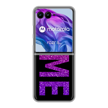 Пластиковый чехол на Motorola Razr 50 Ultra с принтом NAME