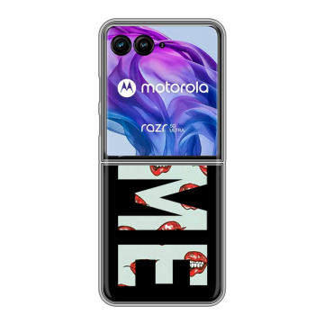 Пластиковый чехол на Motorola Razr 50 Ultra с принтом NAME