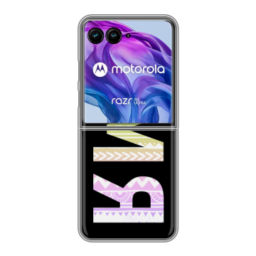 Пластиковый чехол на Motorola Razr 50 Ultra с принтом ИМЯ