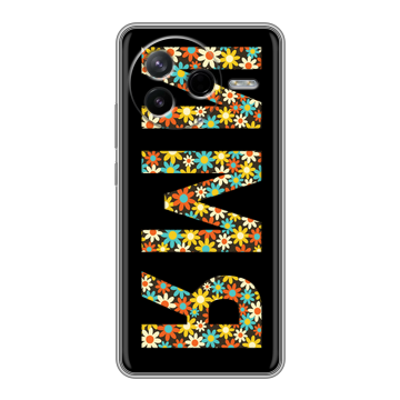 Силиконовый чехол на Poco F7 Pro с принтом ИМЯ