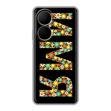 Силиконовый чехол на Huawei Nova Y73 с принтом ИМЯ