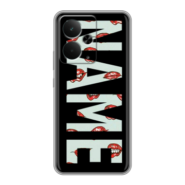 Силиконовый чехол на Realme 14 5G с принтом NAME