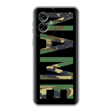 Силиконовый чехол на Motorola Moto G55 с принтом NAME