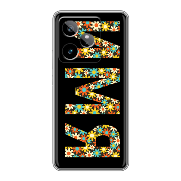 Силиконовый чехол на Realme GT 7T с принтом ИМЯ