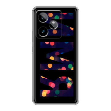 Силиконовый чехол на Realme GT 7T с принтом ИМЯ