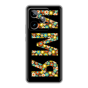 Силиконовый чехол на Realme GT7 с принтом ИМЯ