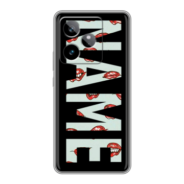 Силиконовый чехол на Realme GT7 с принтом NAME