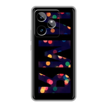 Силиконовый чехол на Realme GT7 с принтом ИМЯ
