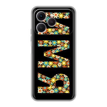 Силиконовый чехол на Tecno Spark 40 с принтом ИМЯ