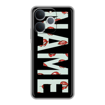 Силиконовый чехол на Realme Note 70 с принтом NAME