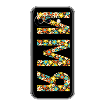 Силиконовый чехол на Google Pixel 9A с принтом ИМЯ