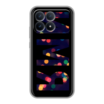 Силиконовый чехол на Poco F8 Pro с принтом ИМЯ