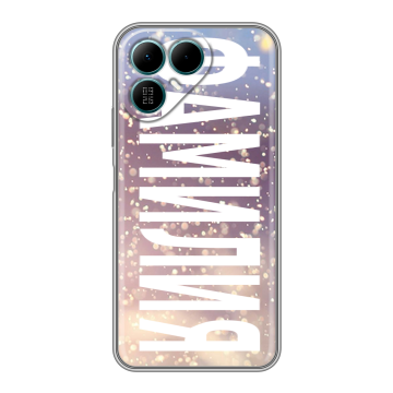 Силиконовый чехол на Tecno Pova 8 с принтом ФАМИЛИЯ