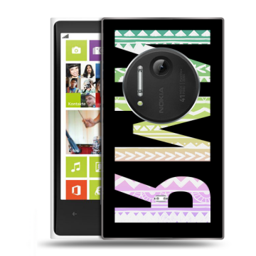 Силиконовый чехол на Nokia Lumia 1020 с принтом ИМЯ