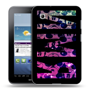Силиконовый чехол на Samsung Galaxy Tab 2 7.0 с принтом ИМЯ