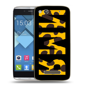 Пластиковый чехол на Alcatel One Touch Idol Alpha с принтом ИМЯ