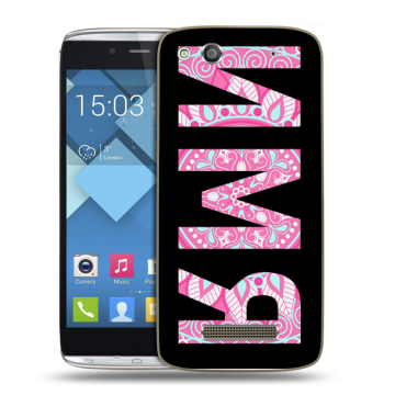 Пластиковый чехол на Alcatel One Touch Idol Alpha с принтом ИМЯ