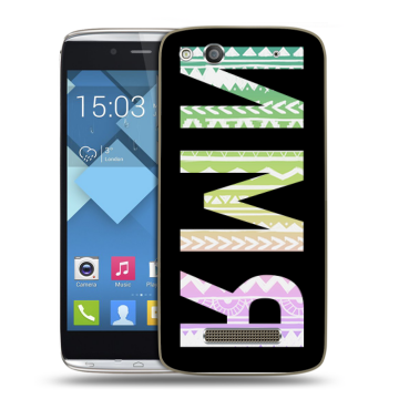 Пластиковый чехол на Alcatel One Touch Idol Alpha с принтом ИМЯ