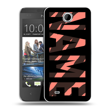 Силиконовый чехол на HTC Desire 300 с принтом NAME