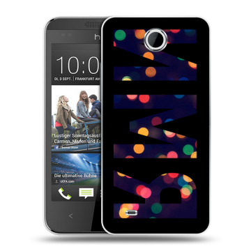 Силиконовый чехол на HTC Desire 300 с принтом ИМЯ