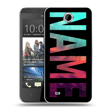 Силиконовый чехол на HTC Desire 300 с принтом NAME