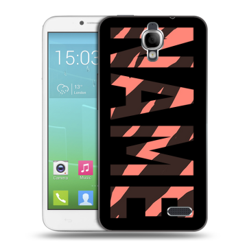 Силиконовый чехол на Alcatel One Touch Idol с принтом NAME