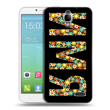 Силиконовый чехол на Alcatel One Touch Idol с принтом ИМЯ