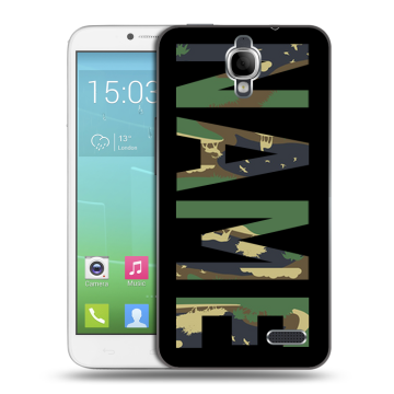 Силиконовый чехол на Alcatel One Touch Idol с принтом NAME