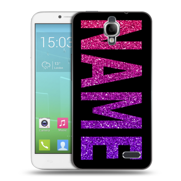 Силиконовый чехол на Alcatel One Touch Idol с принтом NAME