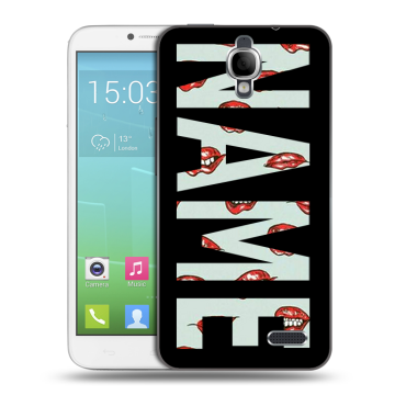 Силиконовый чехол на Alcatel One Touch Idol с принтом NAME