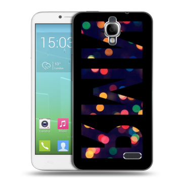 Силиконовый чехол на Alcatel One Touch Idol с принтом ИМЯ
