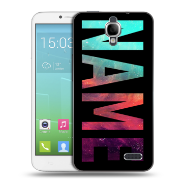 Силиконовый чехол на Alcatel One Touch Idol с принтом NAME