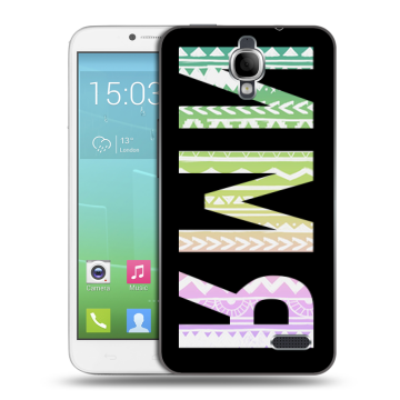 Силиконовый чехол на Alcatel One Touch Idol с принтом ИМЯ