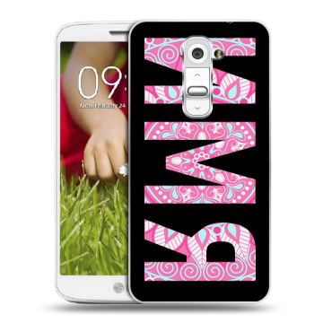Пластиковый чехол на LG Optimus G2 mini с принтом ИМЯ