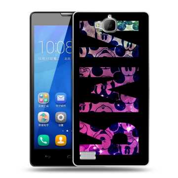 Пластиковый чехол на Huawei Honor 3c с принтом ИМЯ