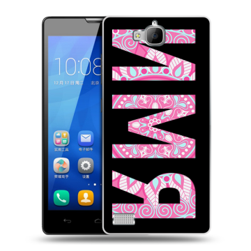 Пластиковый чехол на Huawei Honor 3c с принтом ИМЯ