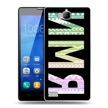 Пластиковый чехол на Huawei Honor 3c с принтом ИМЯ