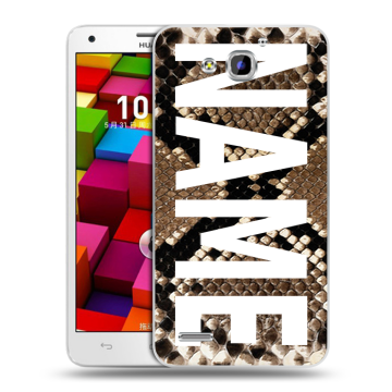 Пластиковый чехол на Huawei Honor 3x с принтом NAME