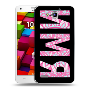 Пластиковый чехол на Huawei Honor 3x с принтом ИМЯ
