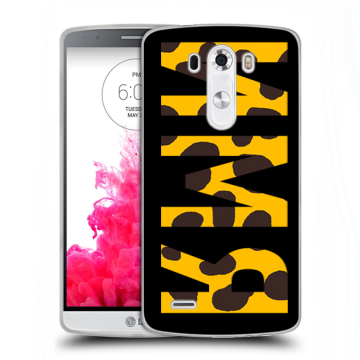 Силиконовый чехол на LG G3 (Dual-LTE) с принтом ИМЯ