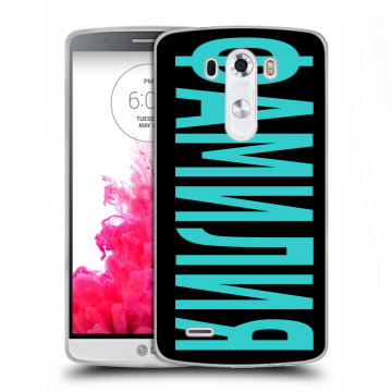 Силиконовый чехол на LG G3 (Dual-LTE) с принтом ФАМИЛИЯ