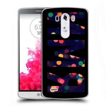 Силиконовый чехол на LG G3 (Dual-LTE) с принтом ИМЯ