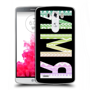 Силиконовый чехол на LG G3 (Dual-LTE) с принтом ИМЯ