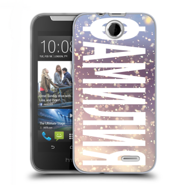 Силиконовый чехол на HTC Desire 310 с принтом ФАМИЛИЯ