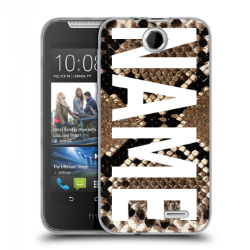 Силиконовый чехол на HTC Desire 310 с принтом NAME