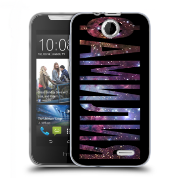Силиконовый чехол на HTC Desire 310 с принтом ФАМИЛИЯ