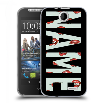 Силиконовый чехол на HTC Desire 310 с принтом NAME