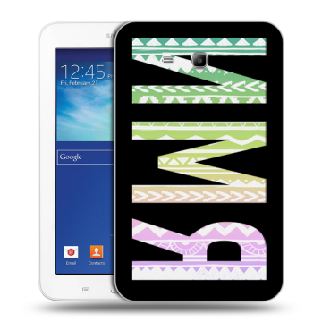 Силиконовый чехол на Samsung Galaxy Tab 3 Lite с принтом ИМЯ
