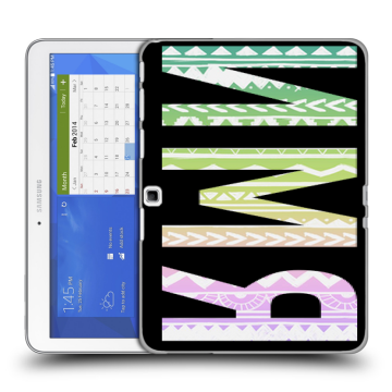 Силиконовый чехол на Samsung Galaxy Tab 4 10.1 с принтом ИМЯ