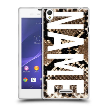 Силиконовый чехол на Sony Xperia T3 с принтом NAME